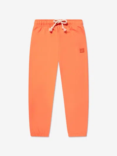 Acne Studios Kids Logo Joggers In Orange