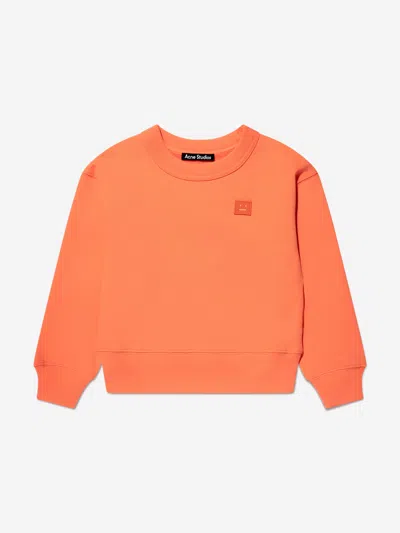 Acne Studios Kids Logo Sweatshirt In Orange