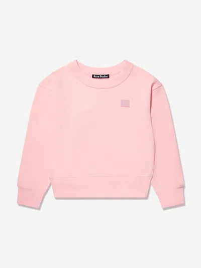 Acne Studios Kids Logo Sweatshirt In Pink