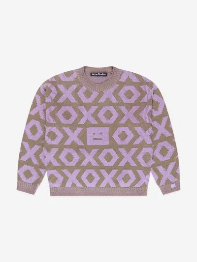 Acne Studios Mini Kozu Xoxo Sweater In Purple
