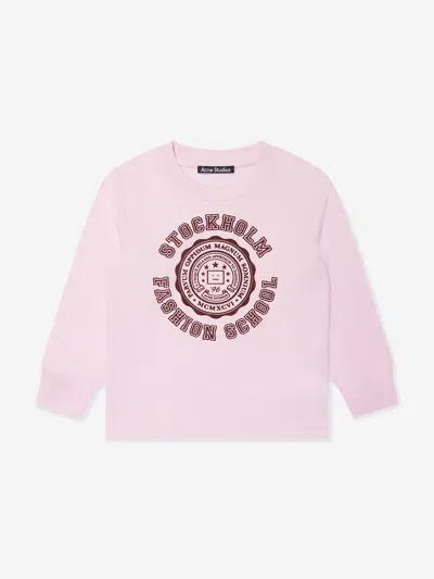 Acne Studios Kids Varsity Sweatshirt In Pink