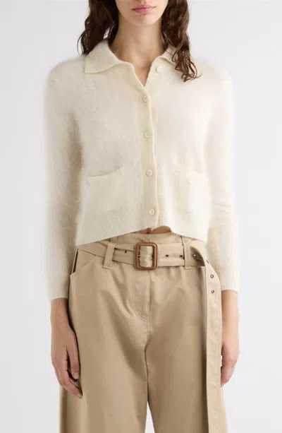 Acne Studios Kifty Plush Cashmere Cardigan In Off White