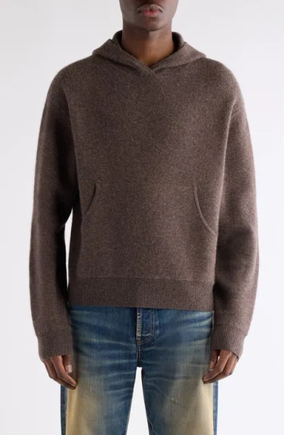 Acne Studios Klama Hooded Cashmere Blend Sweater In Brown