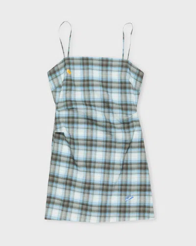 Acne Studios Klänning Strap Check Mini Svart/blå