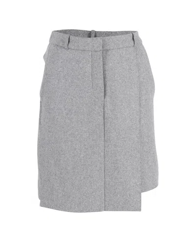 Acne Studios Knee Length Skirt In Grey Wool