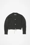 Acne Studios Single-breasted Wool Knitted Cardigan In Anthracite Grey