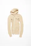 Acne Studios Knit Hooded Dress In Ecru Beige