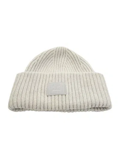Pre-owned Acne Studios Knit Logo Beanie In Grey