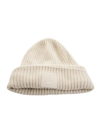 Pre-owned Acne Studios Knit Logo Beanie In Neutrals