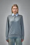Acne Studios Layered-effect Silk-blend Jumper In Blue