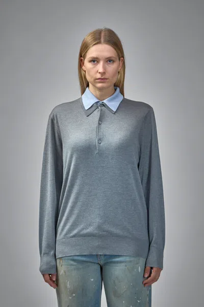 Acne Studios Polo-shirt Collar Sweater In Gray