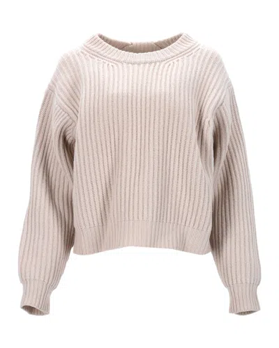Acne Studios Knit Sweater In Ecru Wool In Neutral