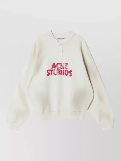 Acne Studios Knit Top Cuff Detail Hem Trim In White