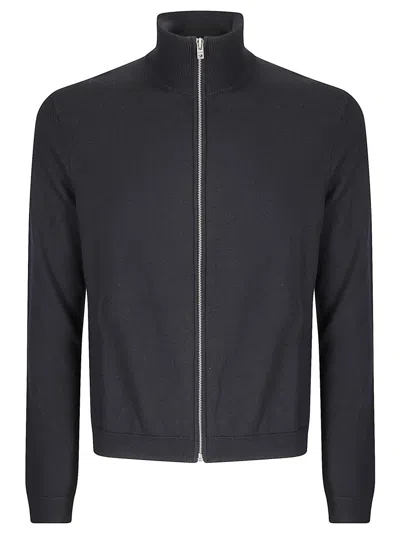 Acne Studios Knitted Full-zip Sweater In Black