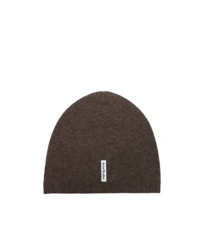 Acne Studios Knitted Hat In Brown