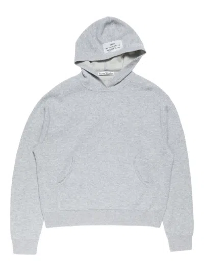 Acne Studios Knitted Long-sleeve Hoodie In Gray