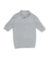 Acne Studios Ribbed Texture Short Sleeve Polo Top In Gray