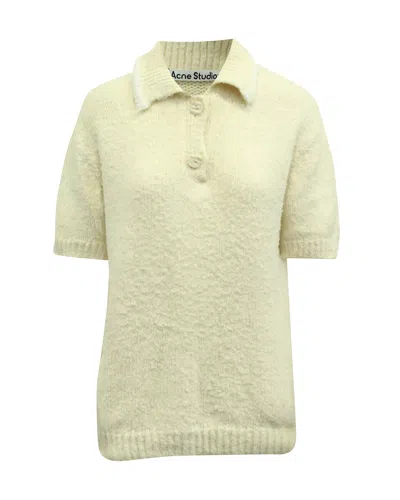 Pre-owned Acne Studios Knitted Polo Shirt In Cream Cotton In Neutral