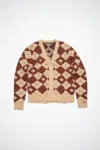 Acne Studios Jacquard Wool Blend Cardigan In Brown