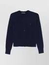 Acne Studios Knitwear Crew Neck Cardigan In Blue