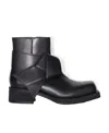 Acne Studios Knot-detail Leather Ankle Boots In Black