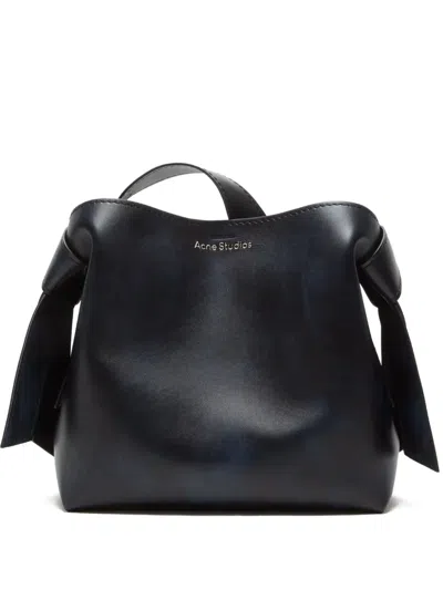 Acne Studios Knot-detail Leather Shoulder Bag In Black