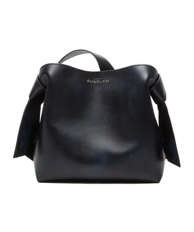 Acne Studios Knot-detail Leather Shoulder Bag In Black