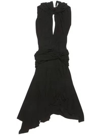 Acne Studios Knot-detail Midi Dress In Black