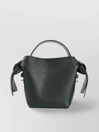 Acne Studios Knotted Leather Handle Shoulder Bag In Black