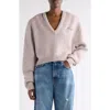 Acne Studios Wool V-neck Sweater In Neutral