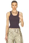 Acne Studios Kombo Gummy Tank Top In Dark Grey