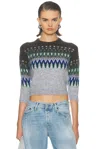 Acne Studios Kordics Nordic Shrunken Sweater In Multi