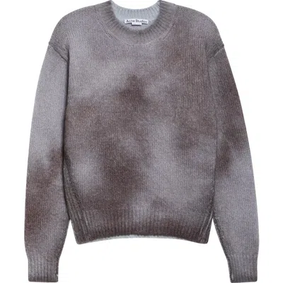 Acne Studios Koros Sprayed Crewneck Sweater In Anthracite Grey