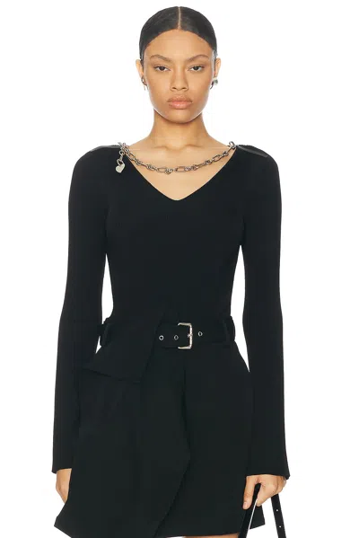 Acne Studios Kourtney V Neck Sweater In Black