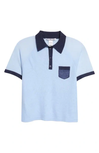 Acne Studios Kout Pocket Polo In Blue
