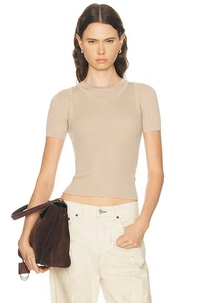 Acne Studios Kred Thin Rib Top In Brown