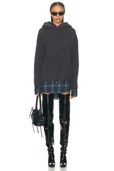 Acne Studios Krisp Cotton Flannel Sweater In Gray