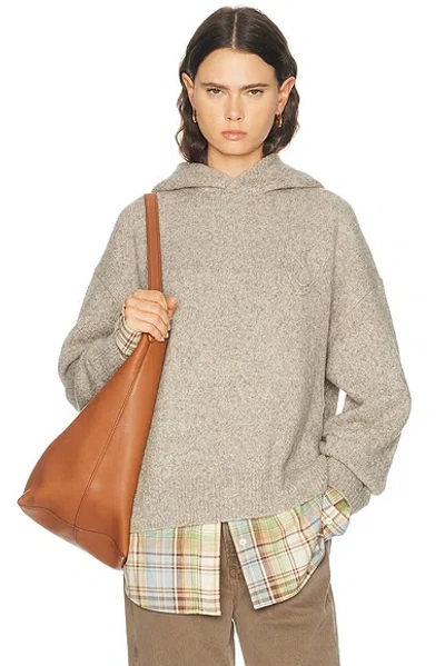 Acne Studios Krisp Hooded Flannel Sweater In Medium Beige