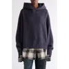 Acne Studios Krisp Layered Yak Hair & Alpaca Blend Sweater Hoodie In Purple