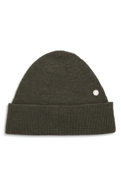 Acne Studios Krivi Coin Appliqué Merino Wool Blend Beanie In Green