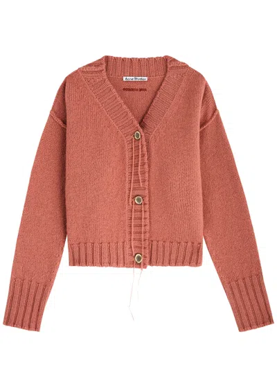 Acne Studios Krypton Wool Cardigan In Pink