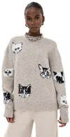 Acne Studios Intarsia Wool-blend Sweater In Beige