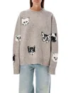 Acne Studios Intarsia Wool-blend Sweater In Beige