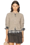 Acne Studios Kunch Cotton Flannel Cardigan In Brown