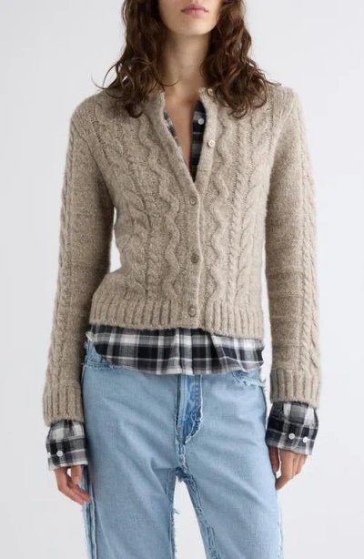 Acne Studios Kunch Layered Cardigan In Brown