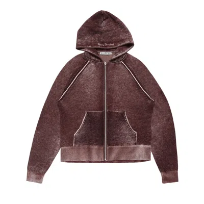 Pre-owned Acne Studios Kupiter Cashmere Knitted Hoodie 'dark Burgundy' | Red | Men's Size S