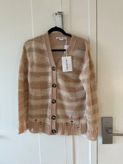 Pre-owned Acne Studios "kurt Cobain" Distressed Mohair Cardigan In Multi