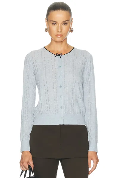 Acne Studios Kween Silk Wool Cardigan In Blue