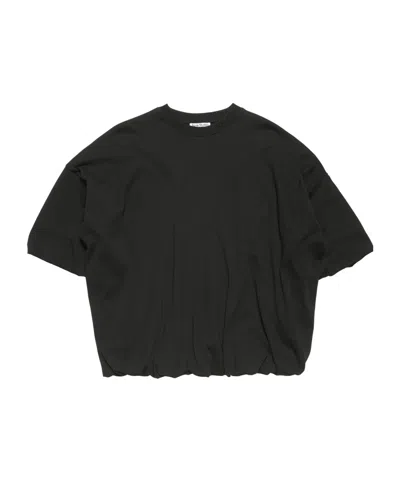 Acne Studios Label-print T-shirt In Black