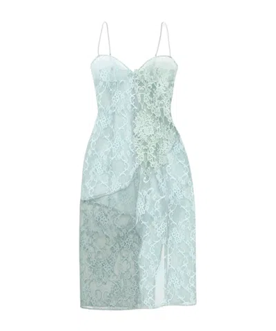 Acne Studios Lace Midi Dress In Blue